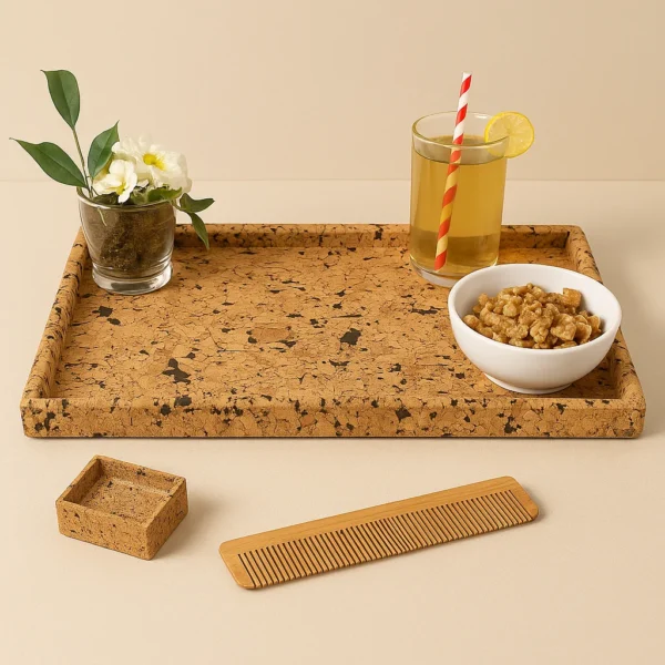 PAIVI ABSTRACT TEXTURED CORK TRAY