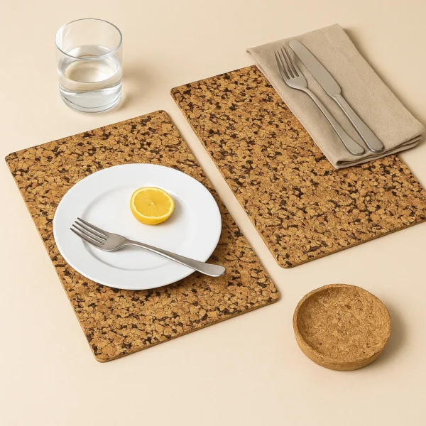 PAIVI CHOCOCHIP TEXTURED CORK TABLE MAT - SET OF 2