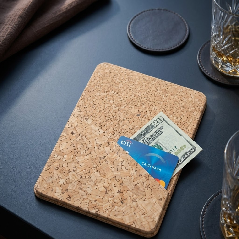 PAIVI Natural Cork Bill Folder with Front Pocket - Image 3
