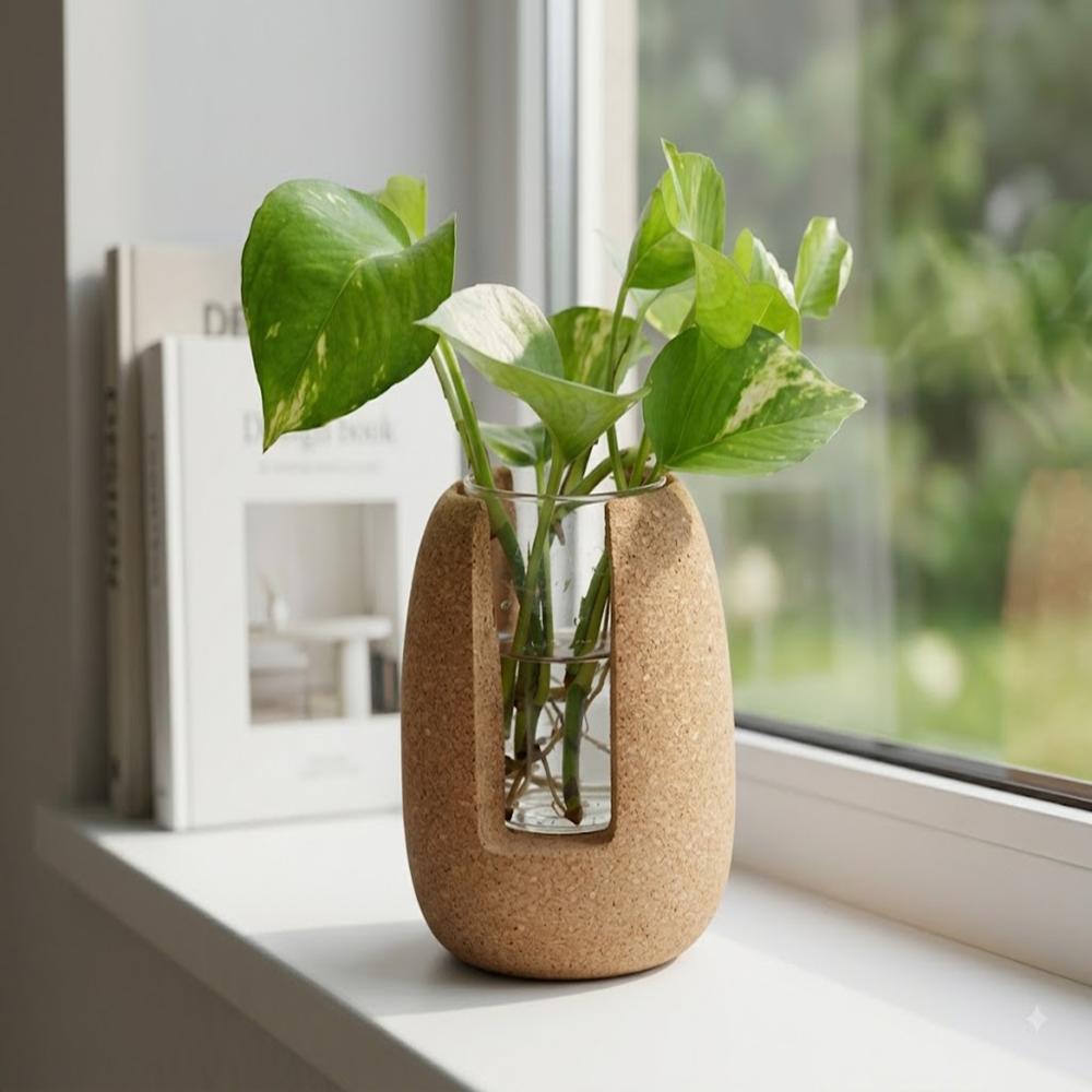 PAIVI Pebble Cork Test Tube Planter with Glass Test Tube - Image 3