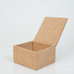 PAIVI Natural Cork Small Packaging Box with Hinged Lid