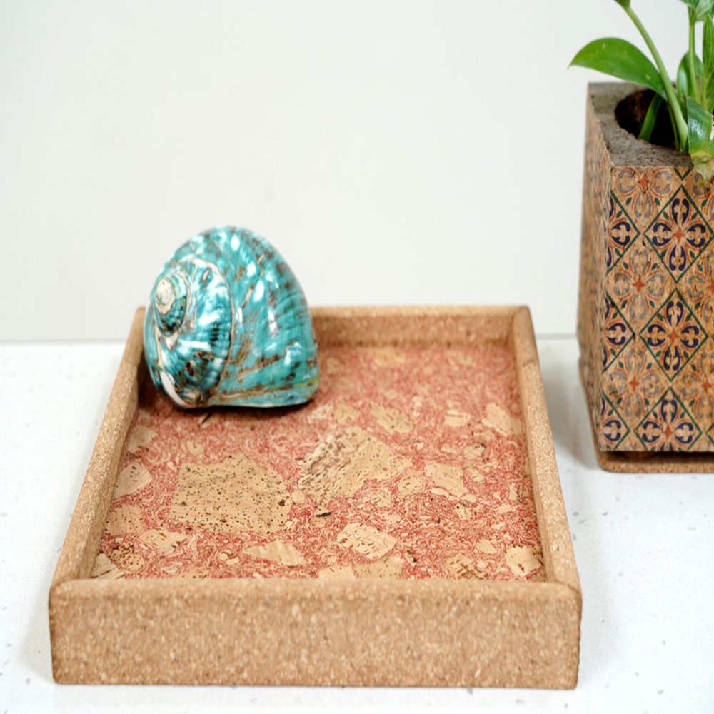 PAIVI Square Red Assiago Cork Serving Tray - Image 2