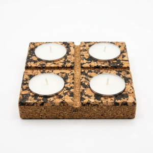 PAIVI Four-Cup Cork T-Light Candle Holder
