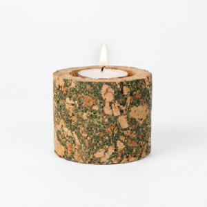 PAIVI Olive Cork Cylindrical T-Light Holder