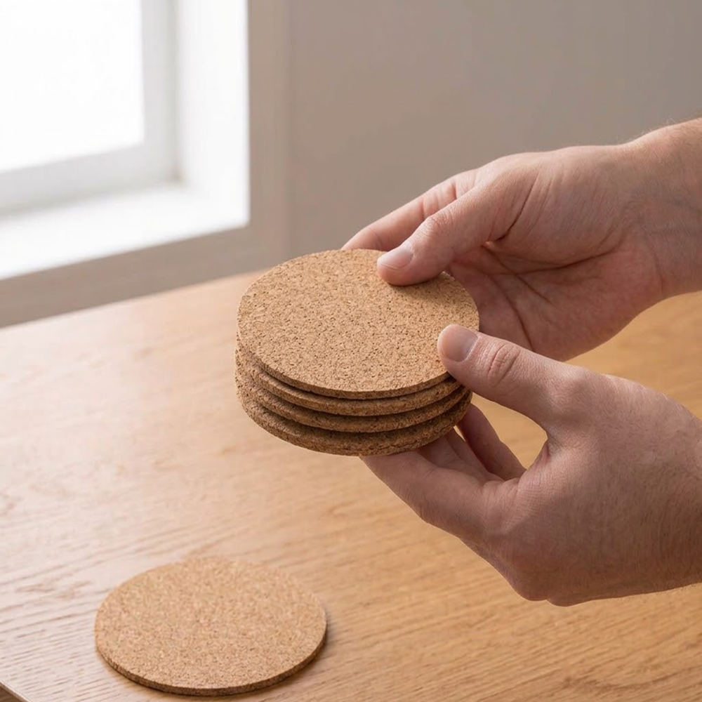 PAIVI Natural Round Cork Trivets - Image 3