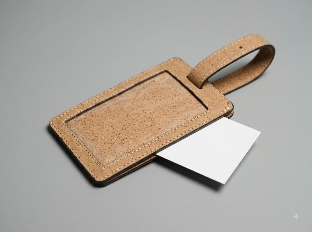 PAIVI Slim Cork I-Card & Luggage Tag Holder - Image 3