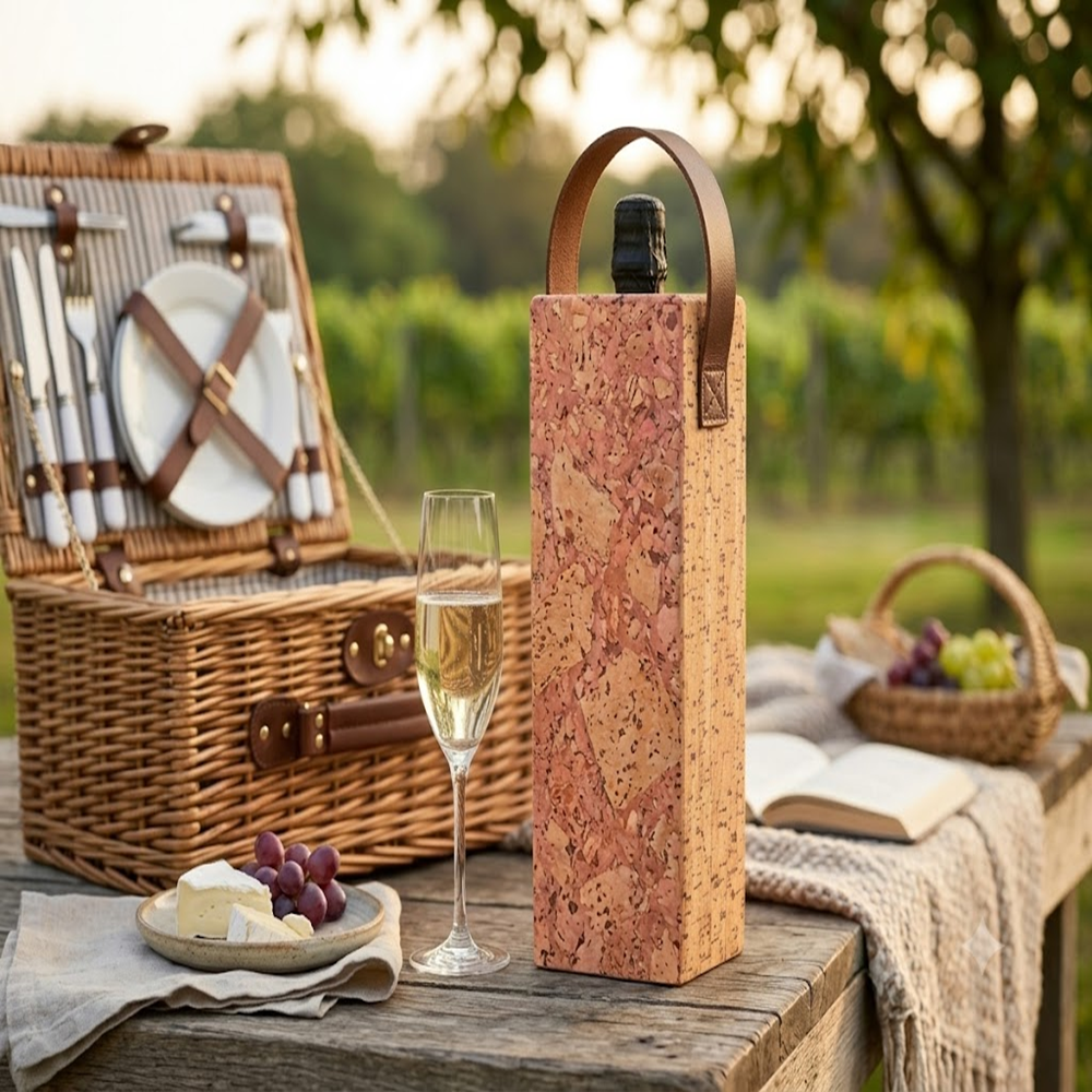 PAIVI Liquor Bottle Cork Box Red Assiago Finish - Image 4