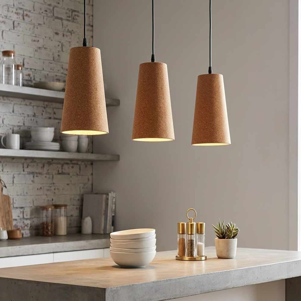 PAIVI Natural Cork Tapered Hanging Light - Image 2