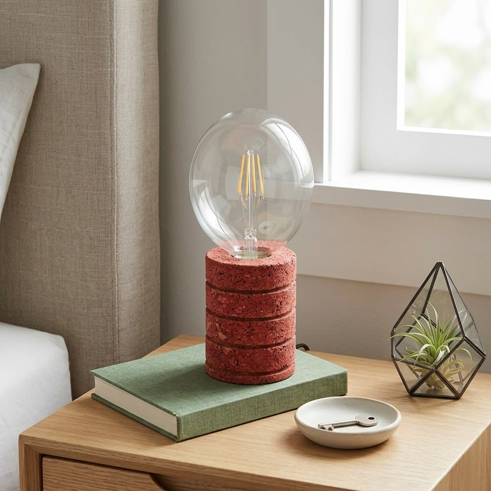 PAIVI Cork Stack Globe Table Lamp - Image 3