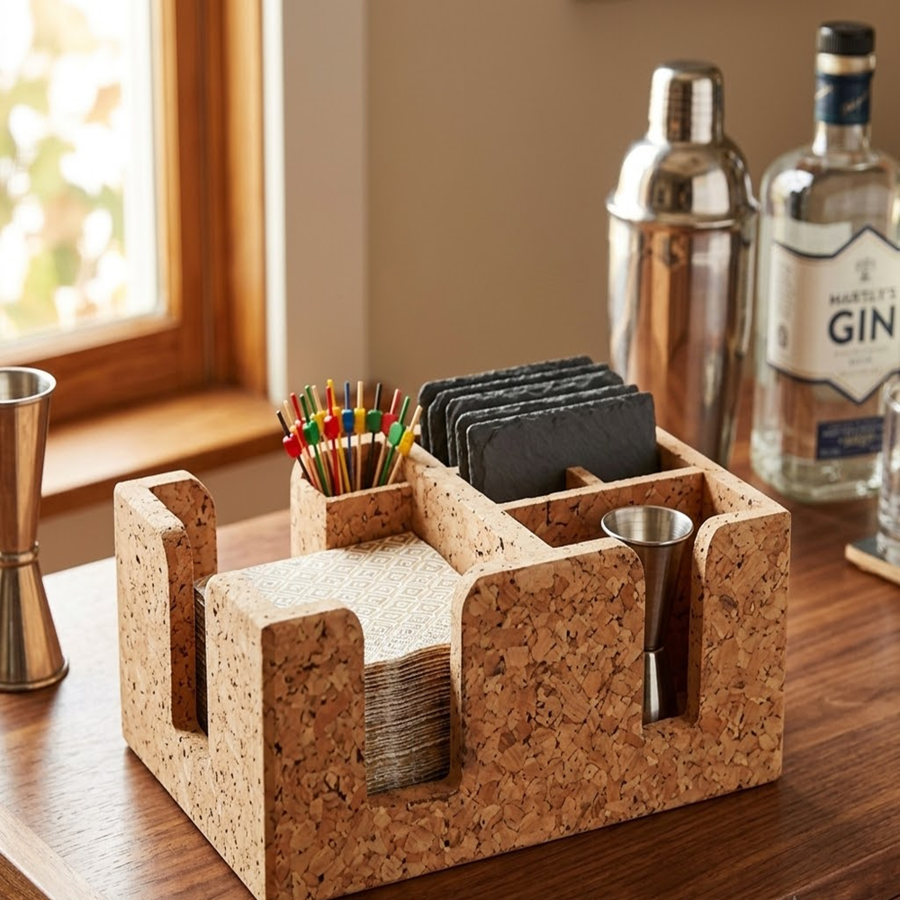 PAIVI Multi-Slot Cork Bar Organizer - Image 3
