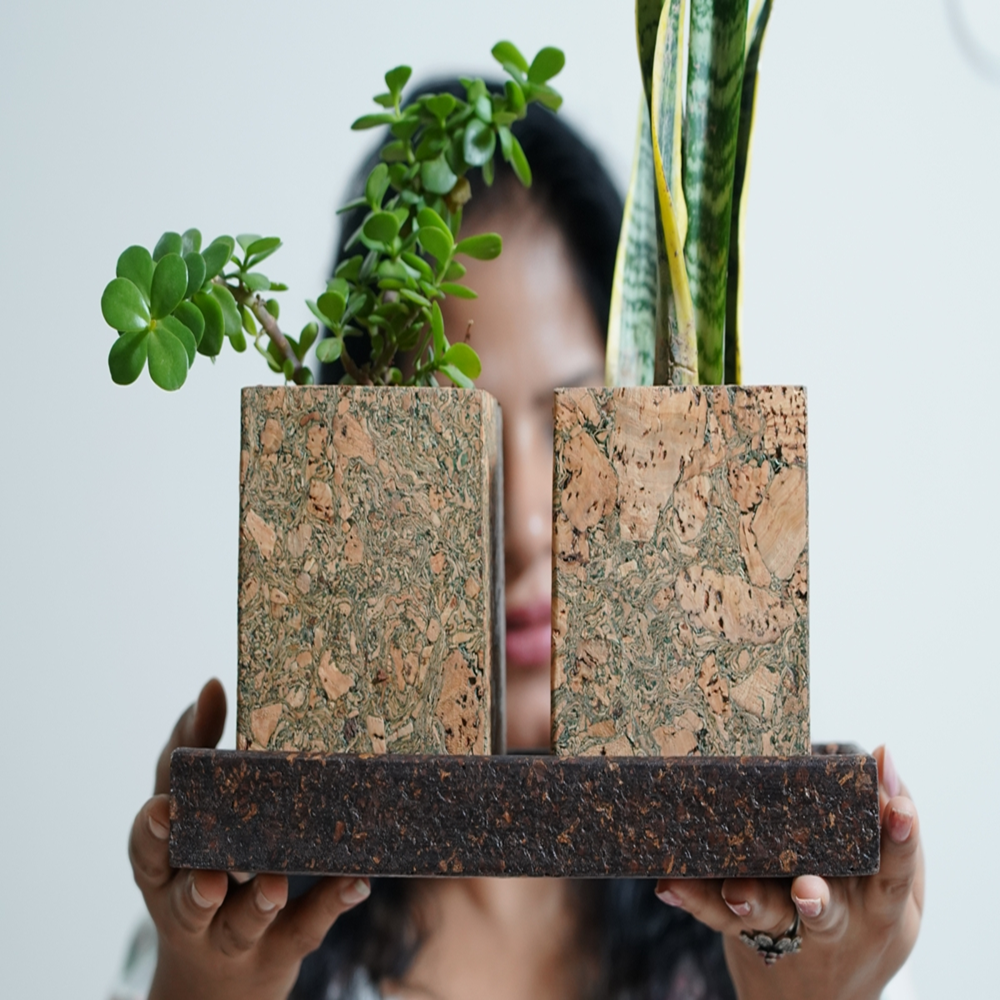 PAIVI Olive Print Cork Planter - Image 4