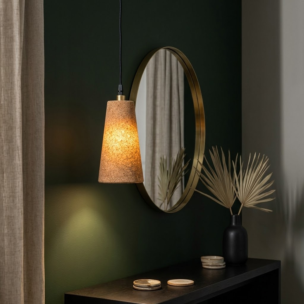 PAIVI Natural Cork Tapered Hanging Light - Image 3