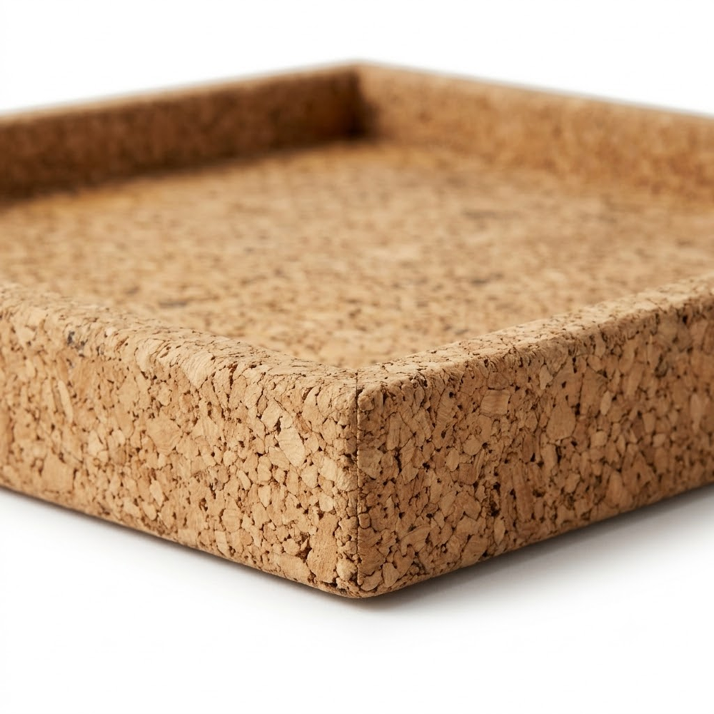 PAIVI Rustic Natural Square Cork Serving Tray - Image 2