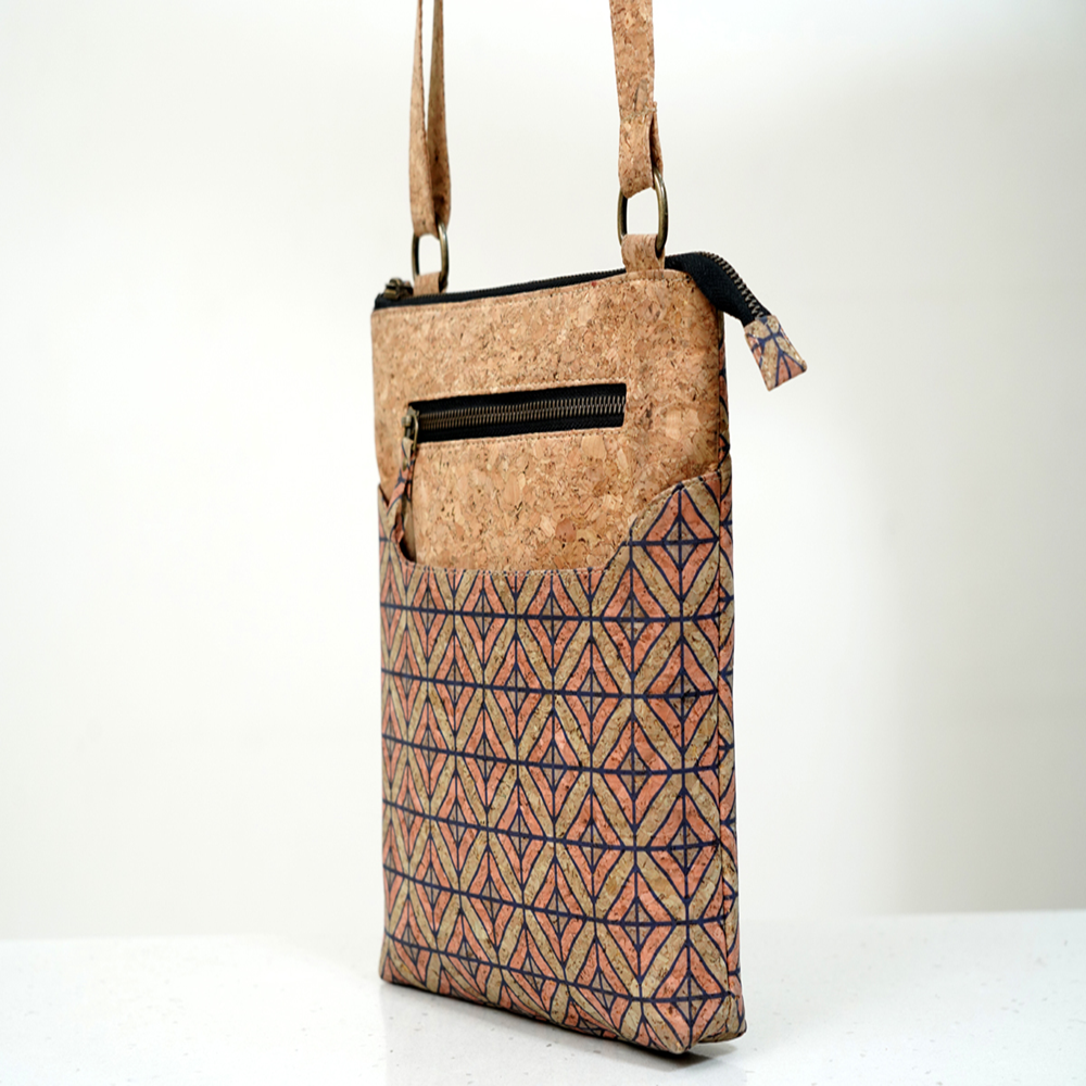 PAIVI Diagonal Pattern Cork Sling Bag - Image 2
