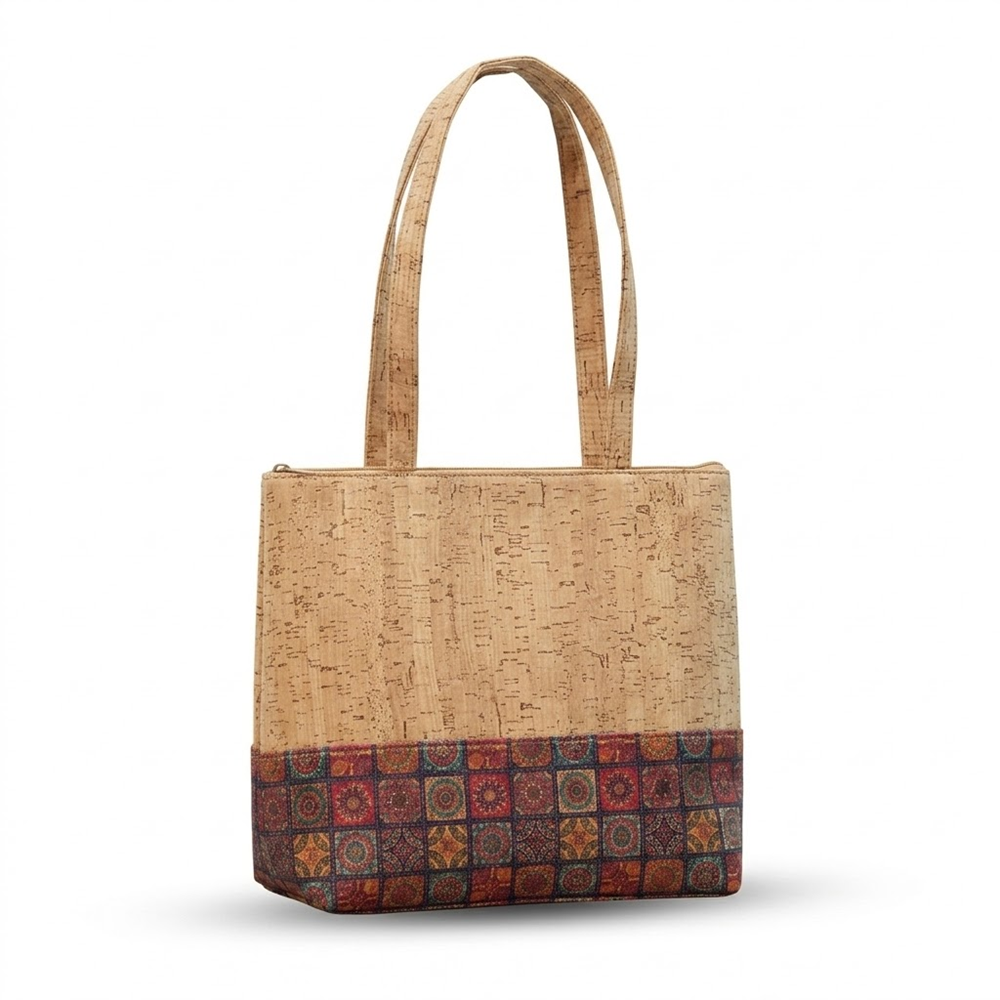 PAIVI Box Print Cork Tote Bag - Image 4
