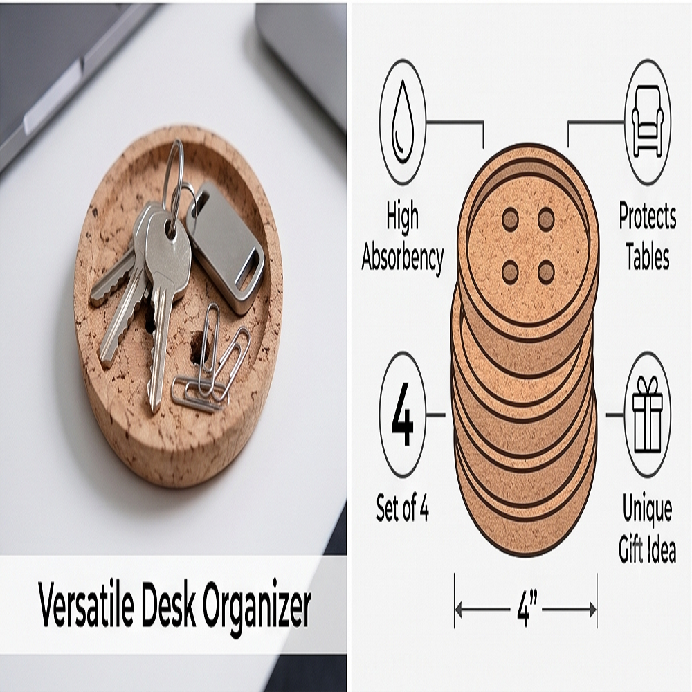 PAIVI Button Cork Coasters - Image 3