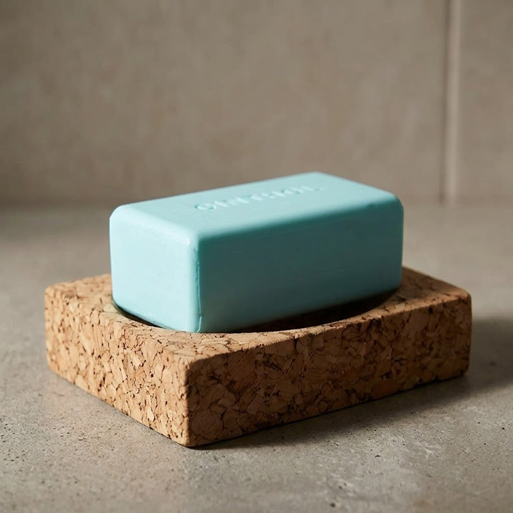 PAIVI Natural Cork Rectangular Soap Dish - Image 2