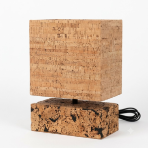 PAIVI Cork Cube Table Lamp with Natural Cork Base