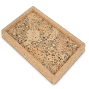 PAIVI Natural Patterned Cork Small Rectangular Tray