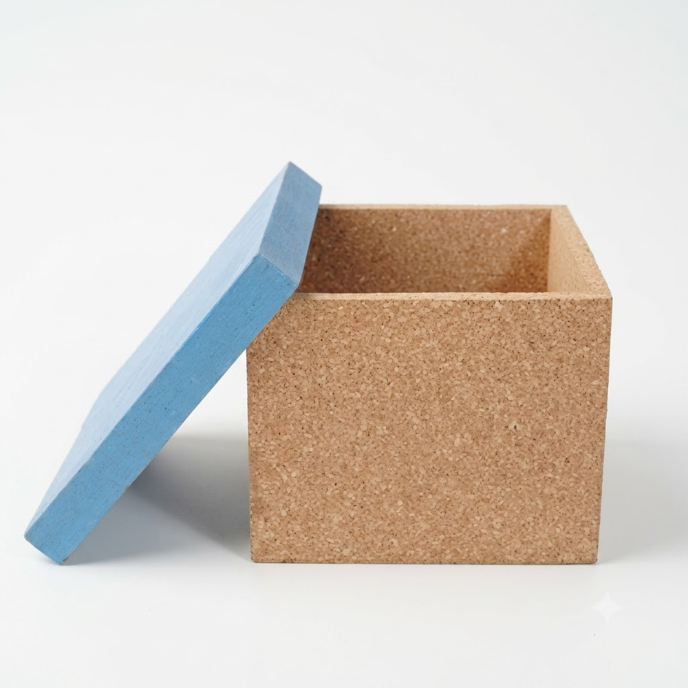 PAIVI Painted Lid Small Cork Gift Box