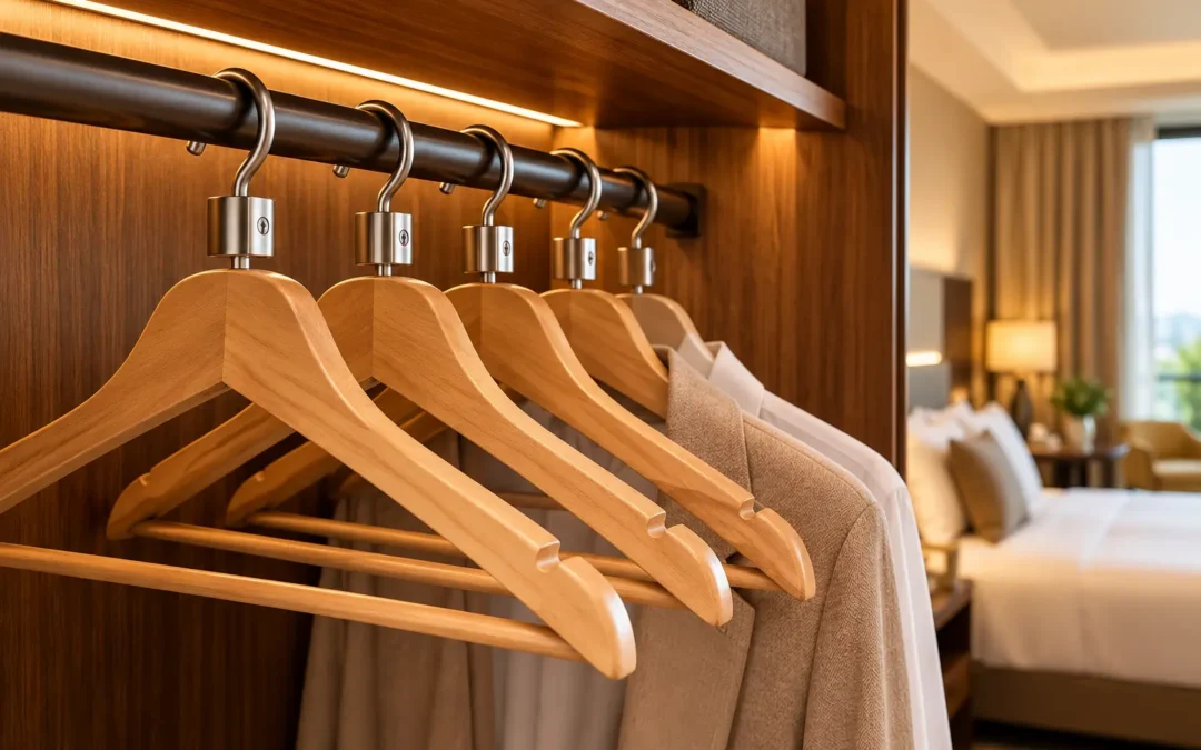 Luxurious Hotel Wardrobe with Secure Hangers