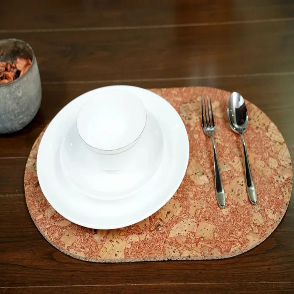 PAIVI Red Assiago Oval Cork Tablemat - Image 4