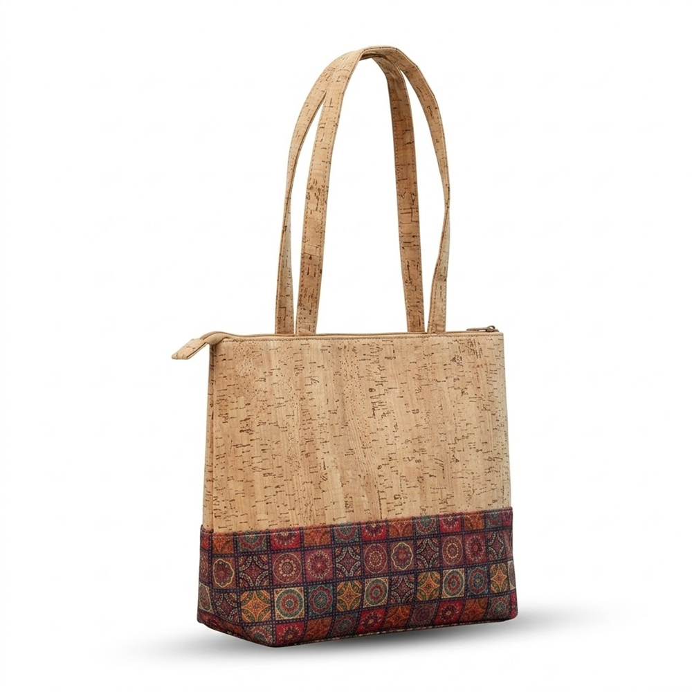 PAIVI Box Print Cork Tote Bag - Image 2