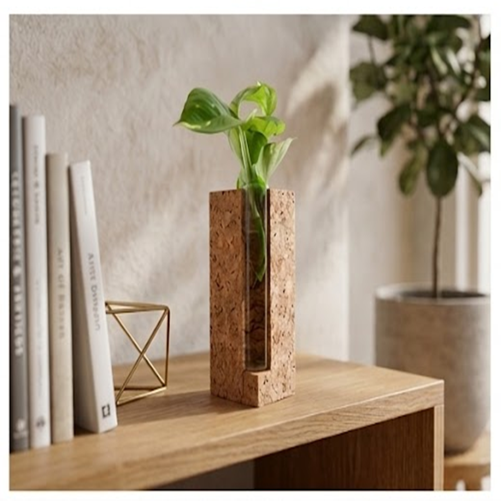 PAIVI Tall Block Cork Plant Holder - Image 3