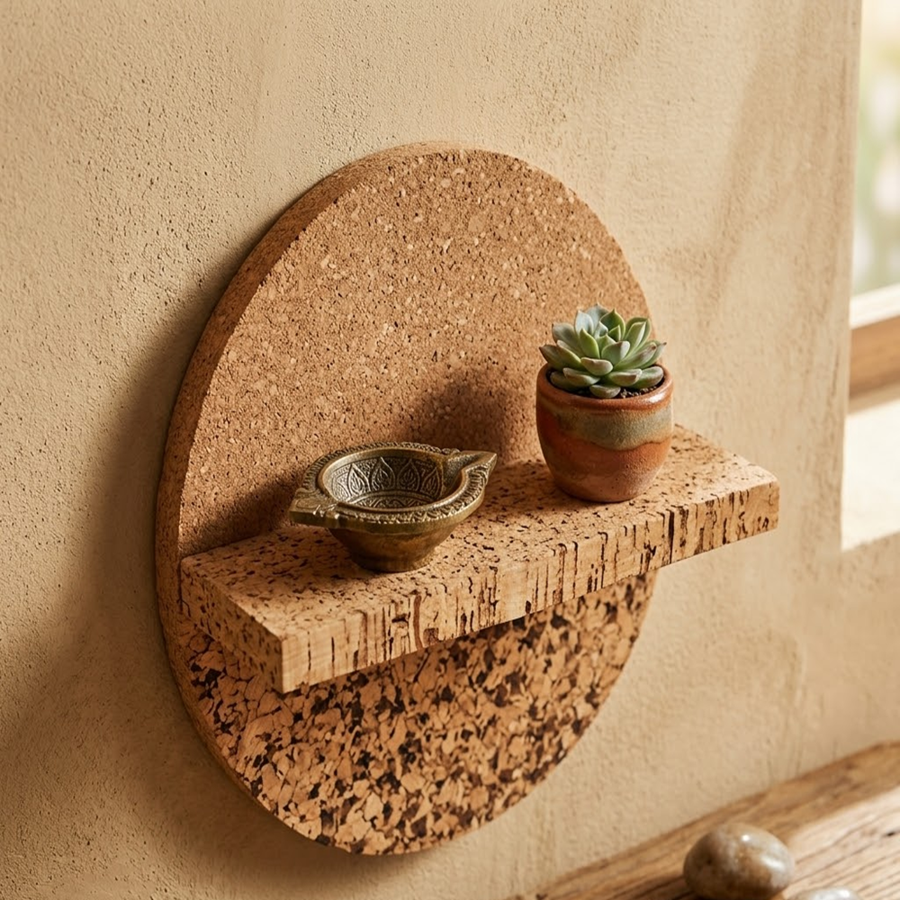 PAIVI Half-Moon Cork Wall Shelf - Image 4