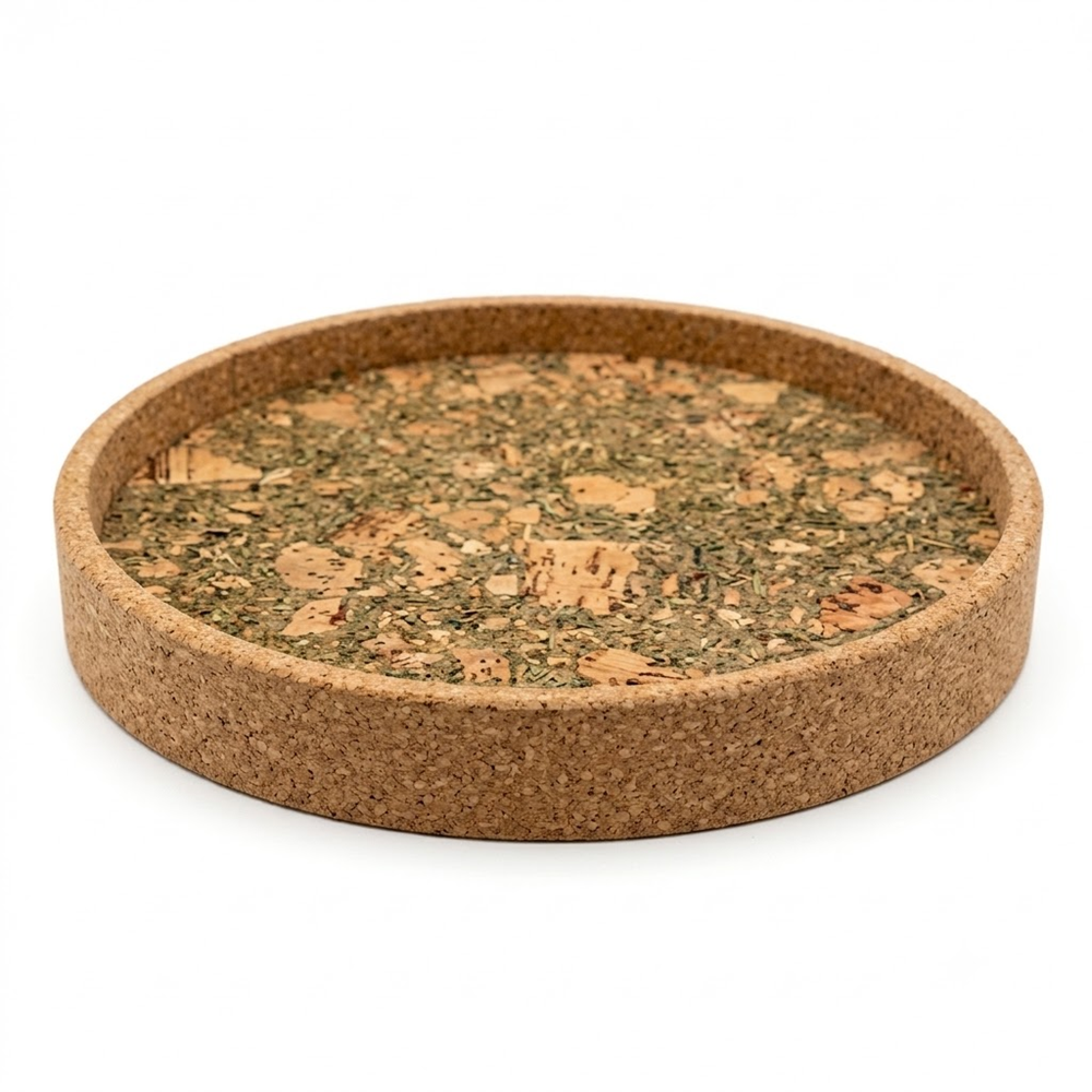 PAIVI Olive Mosaic Round Cork Tray - Image 3
