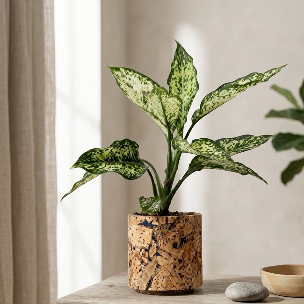 PAIVI Round Abstract Cork Planter - Image 2