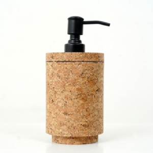 PAIVI Natural Cork Soap Dispenser with Black Pump