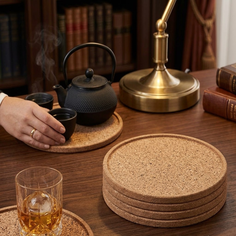 PAIVI Natural Cork Round Tray - Image 4