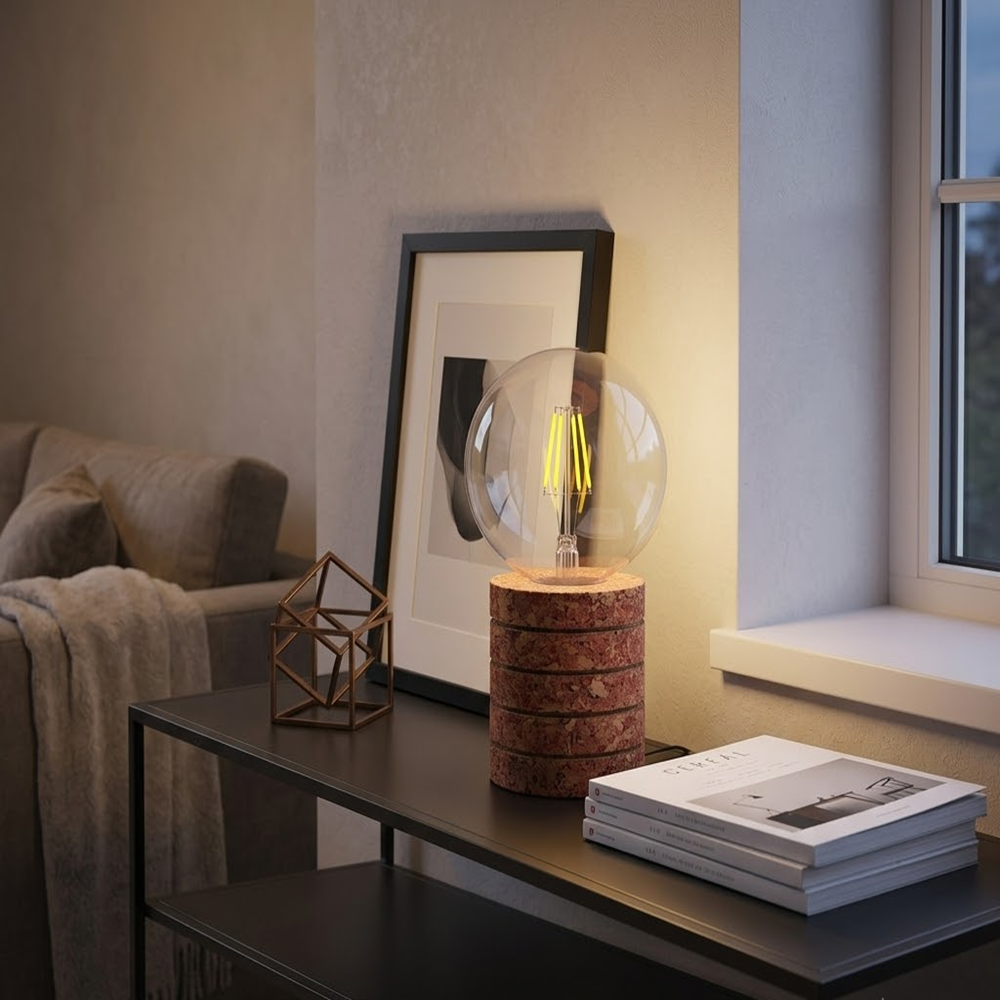 PAIVI Cork Stack Globe Table Lamp - Image 4