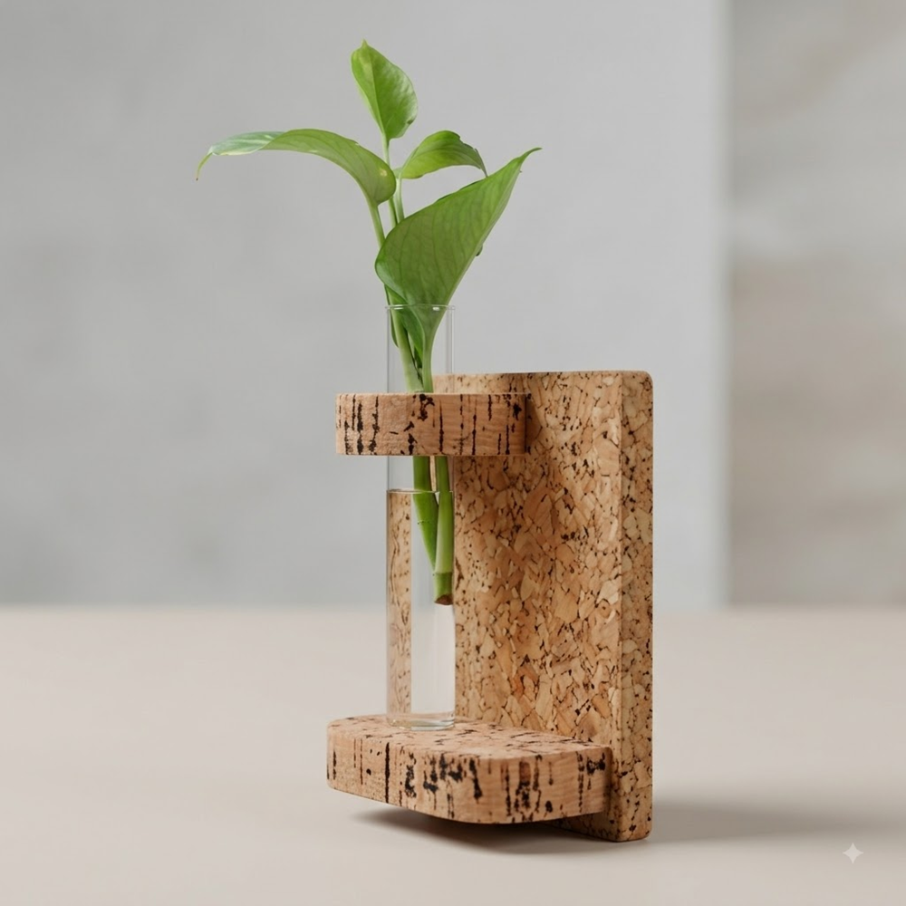 PAIVI Cork Wall Shelf Planter - Image 4