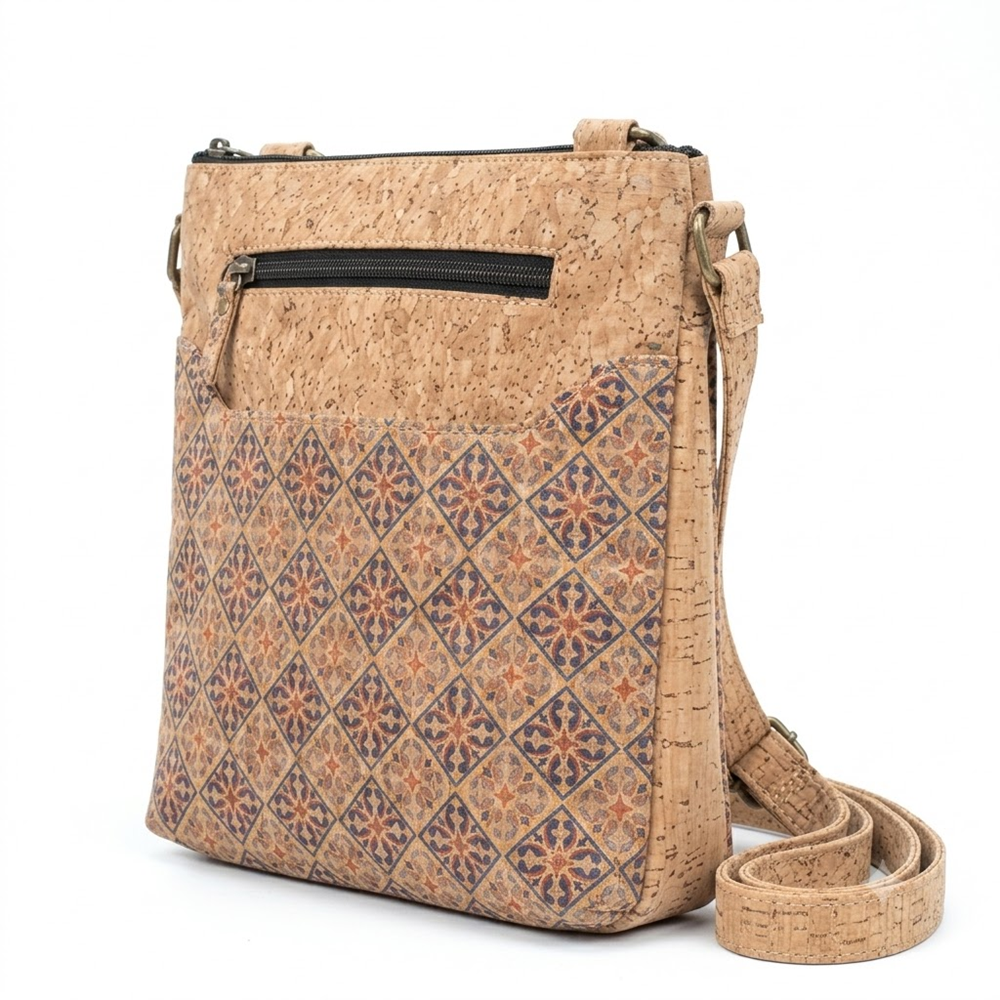 PAIVI Diamond Pattern Cork Sling Bag with Adjustable Strap - Image 3
