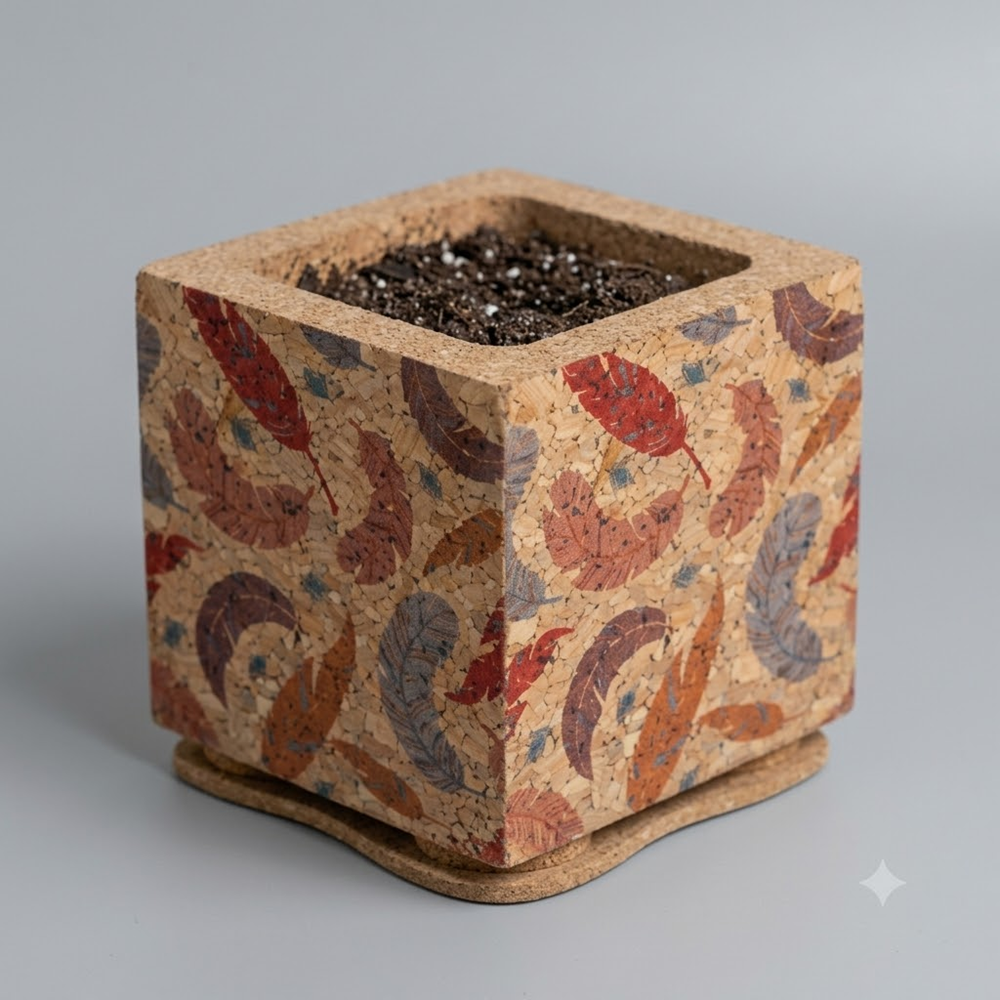 PAIVI Feather Print Cork Planter - Image 4