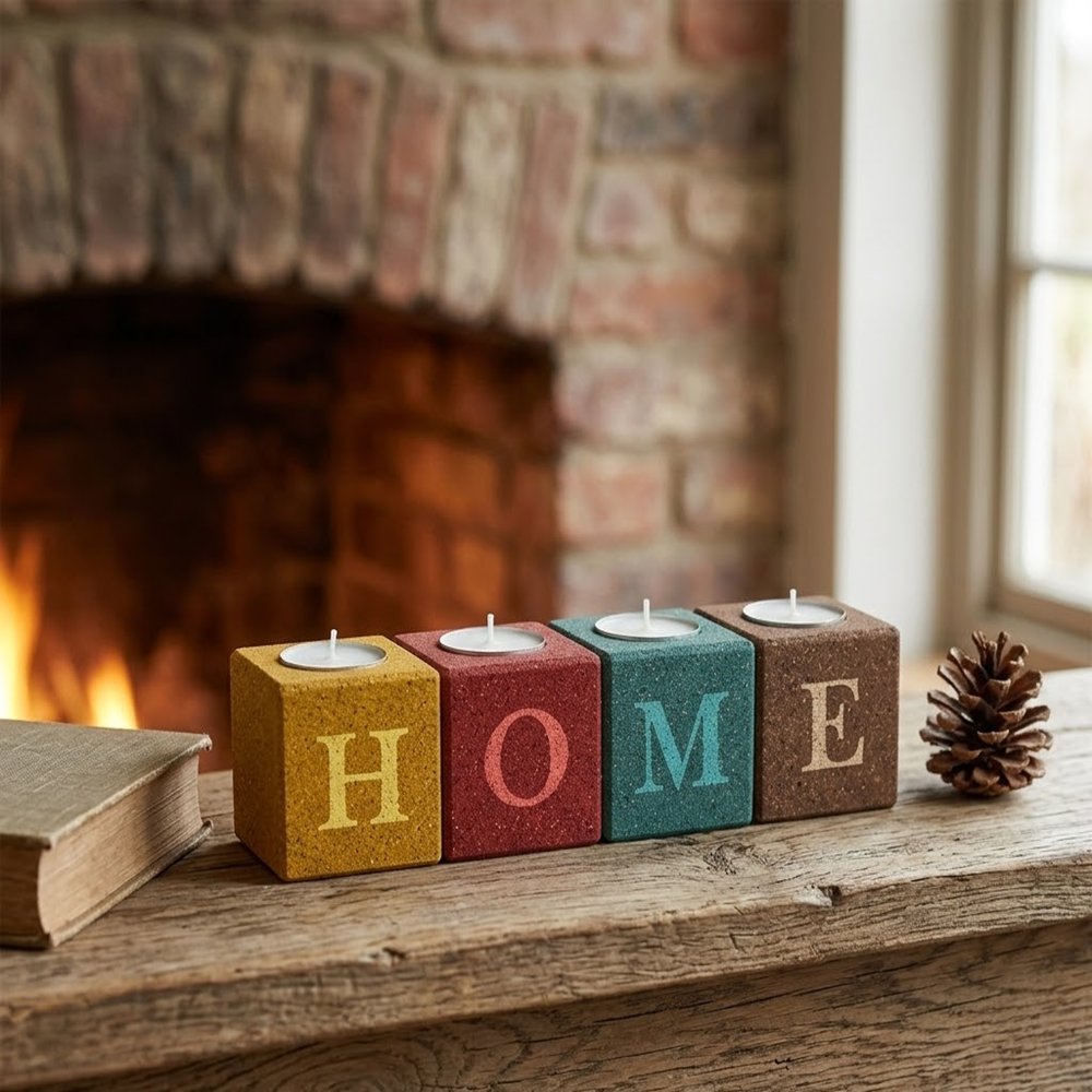 PAIVI Cork HOME Block T-Light Holder - Image 3