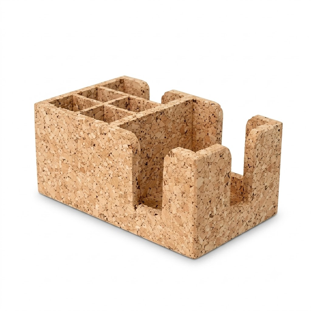 PAIVI Multiple Compartment Cork Bar Caddy
