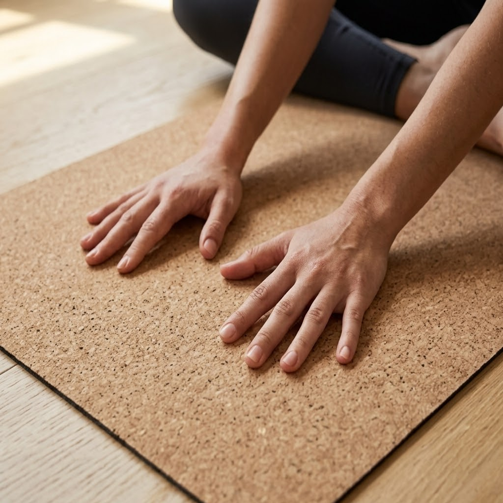 PAIVI Rubberized Cork Yoga Mat 5MM - Image 4