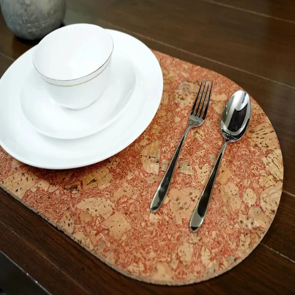 PAIVI Red Assiago Oval Cork Tablemat - Image 2