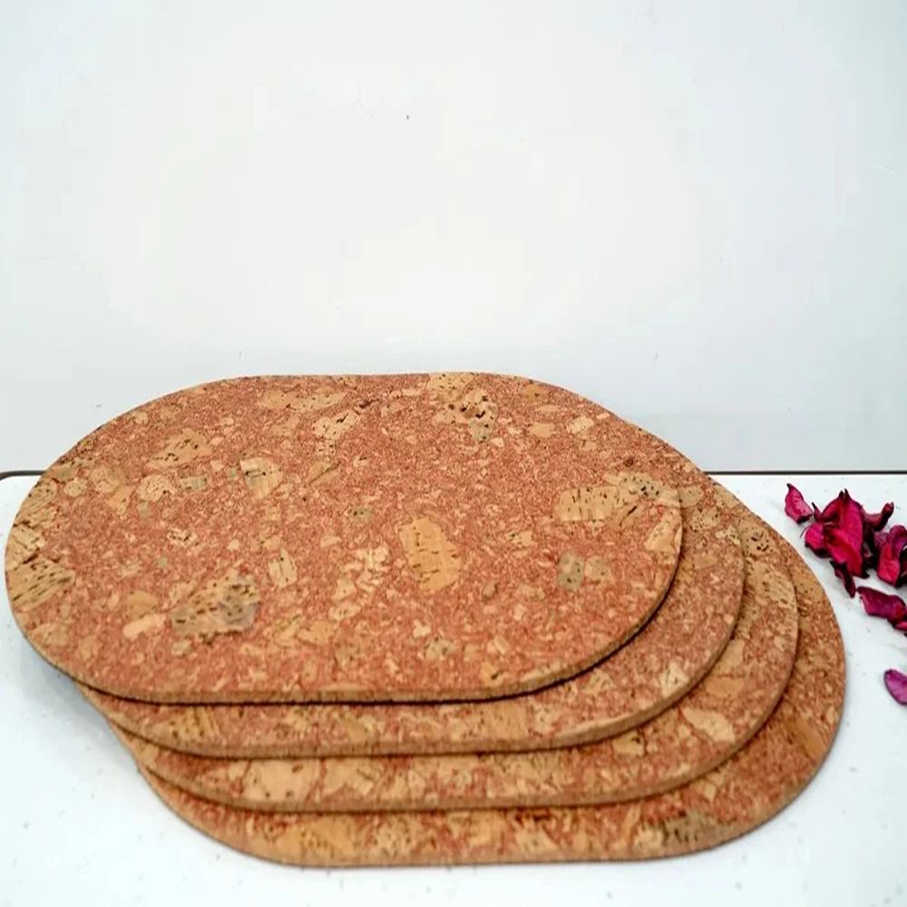 PAIVI Red Assiago Oval Cork Tablemat