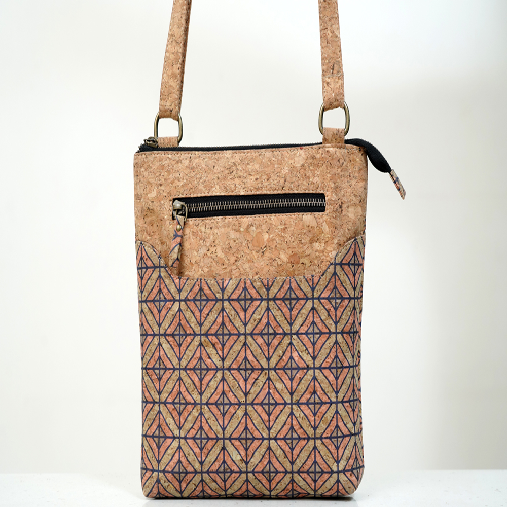 PAIVI Diagonal Pattern Cork Sling Bag - Image 4