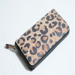 PAIVI Panda Print Cork Clutch with Zip Closure