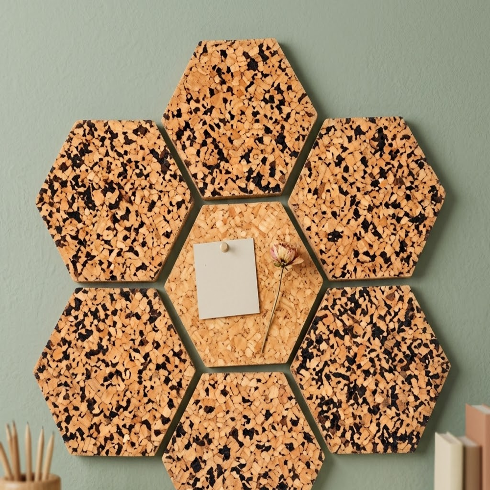 PAIVI Hexagon Cork Wall Decor Tile Set - Image 2