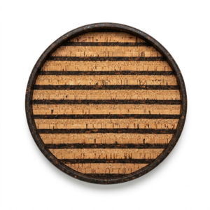 PAIVI Classic Stripe Round Cork Tray