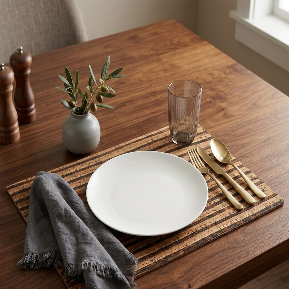 PAIVI Linear Stripe Cork Tablemat - Image 4