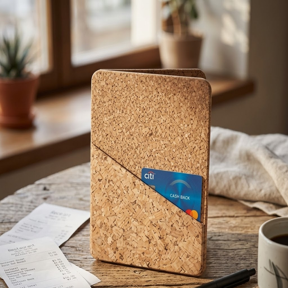 PAIVI Natural Cork Bill Folder with Front Pocket - Image 2