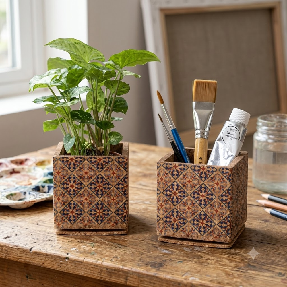 PAIVI Multicolor Print Cork Planter - Image 3
