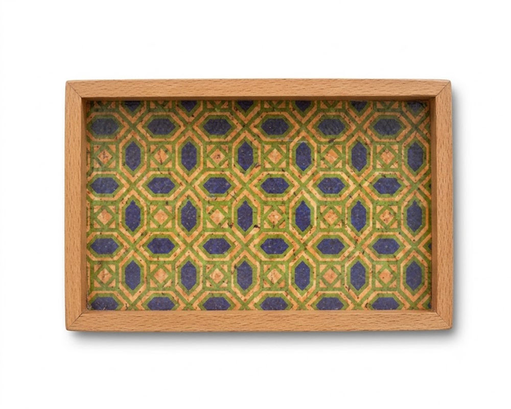 PAIVI Printed Pattern Cork Serving Tray